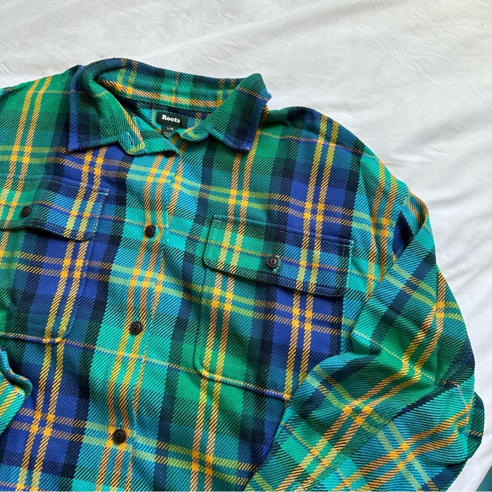 Roots Twill Plaid Shacket - Picture 2 of 4